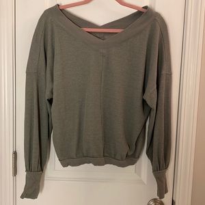 Off the Shoulder V-Neck Sweater - Womens Small